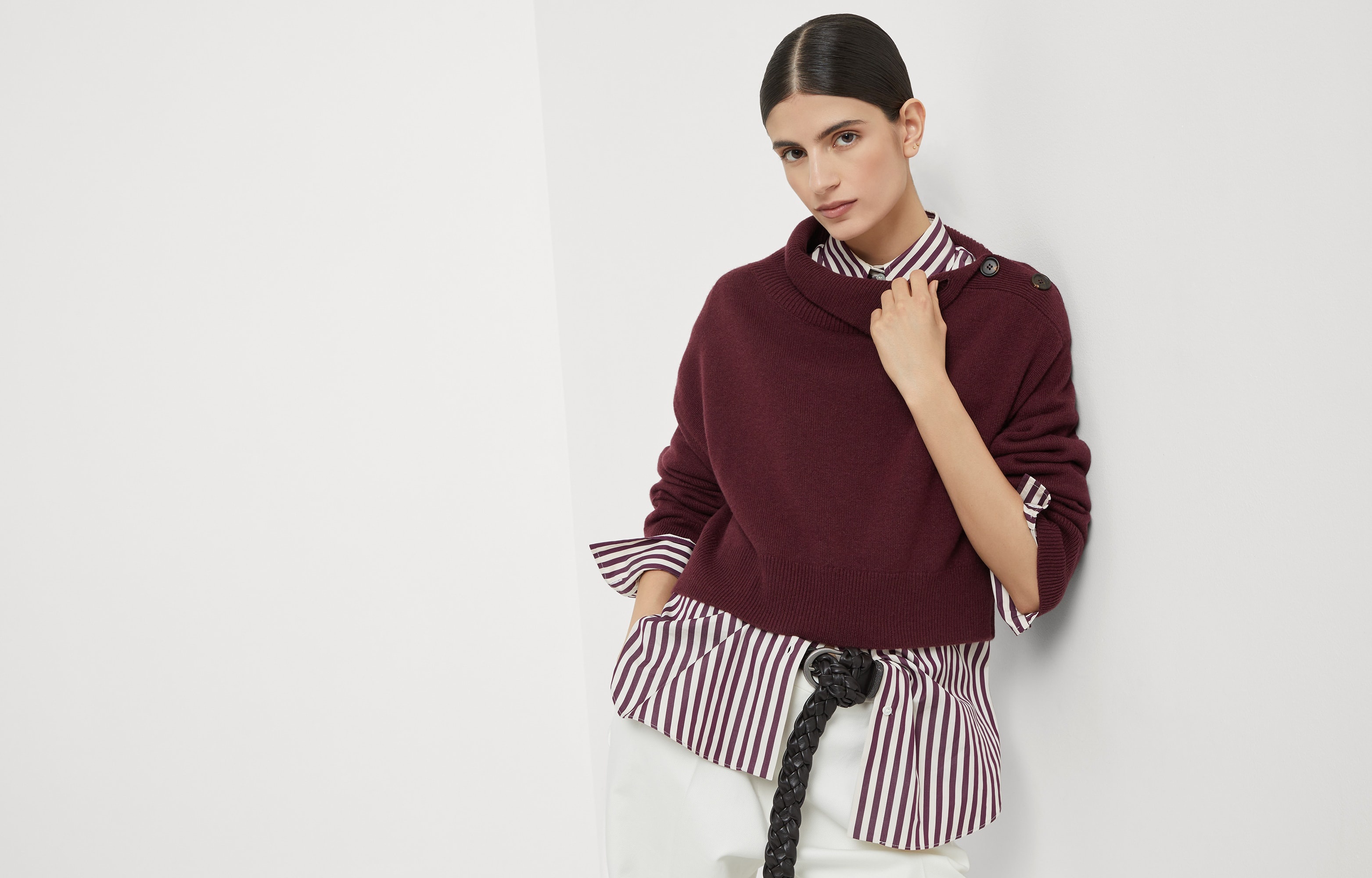 Cashmere cropped turtleneck sweater with shiny detail - 6