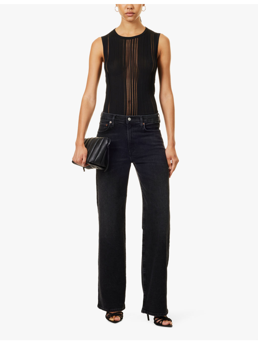 Harper straight-leg mid-rise organic cotton-blend jeans - 2