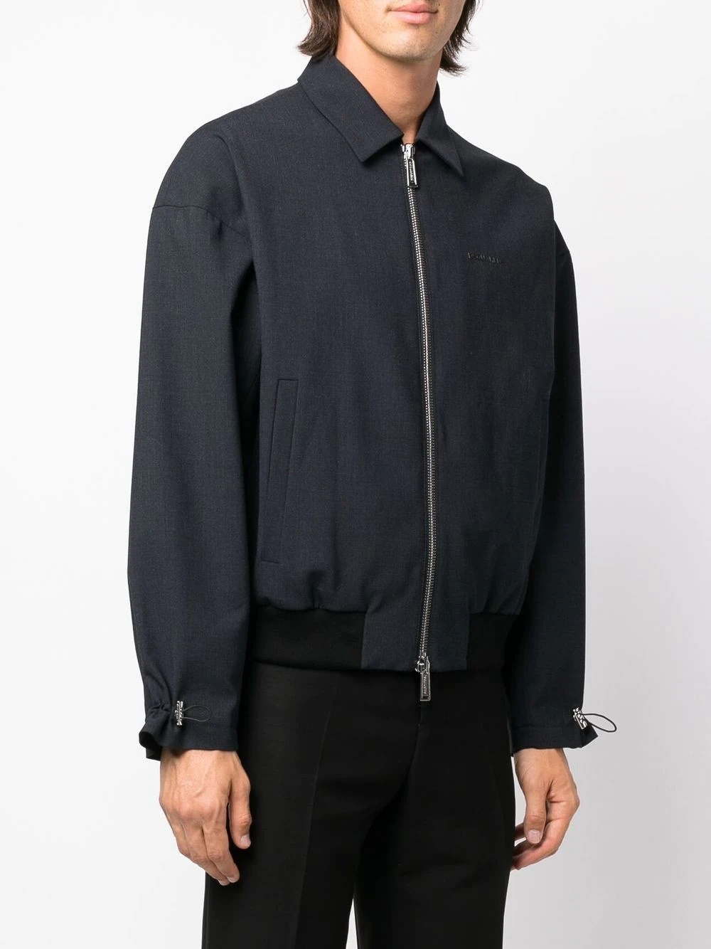 logo zipped-up bomber jacket - 3