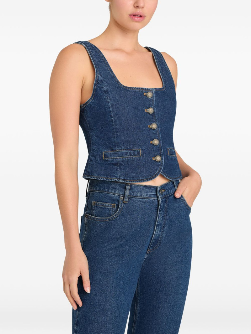 Rowena button-up denim top 3