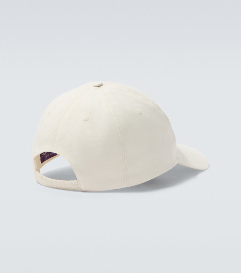 Ralph Lauren Logo silk and linen canvas baseball cap outlook