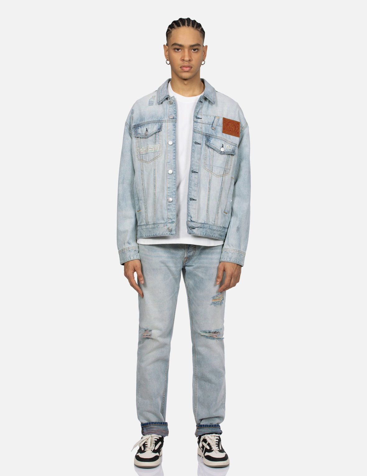 DISTRESSED SEAGULL DECONSTRUCTED LOOSE FIT DENIM JACKET - 6