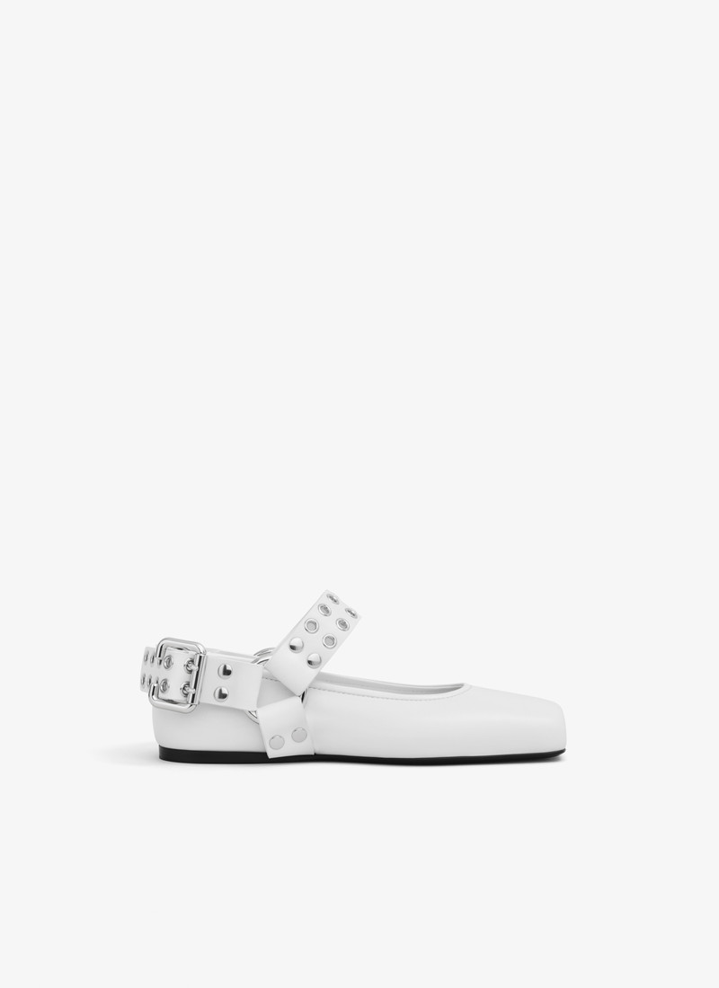 BIKER BALLET FLATS IN CALFSKIN - 1