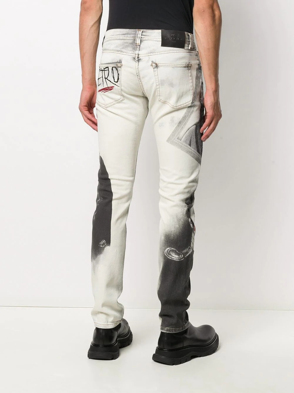 graphic print jeans - 4