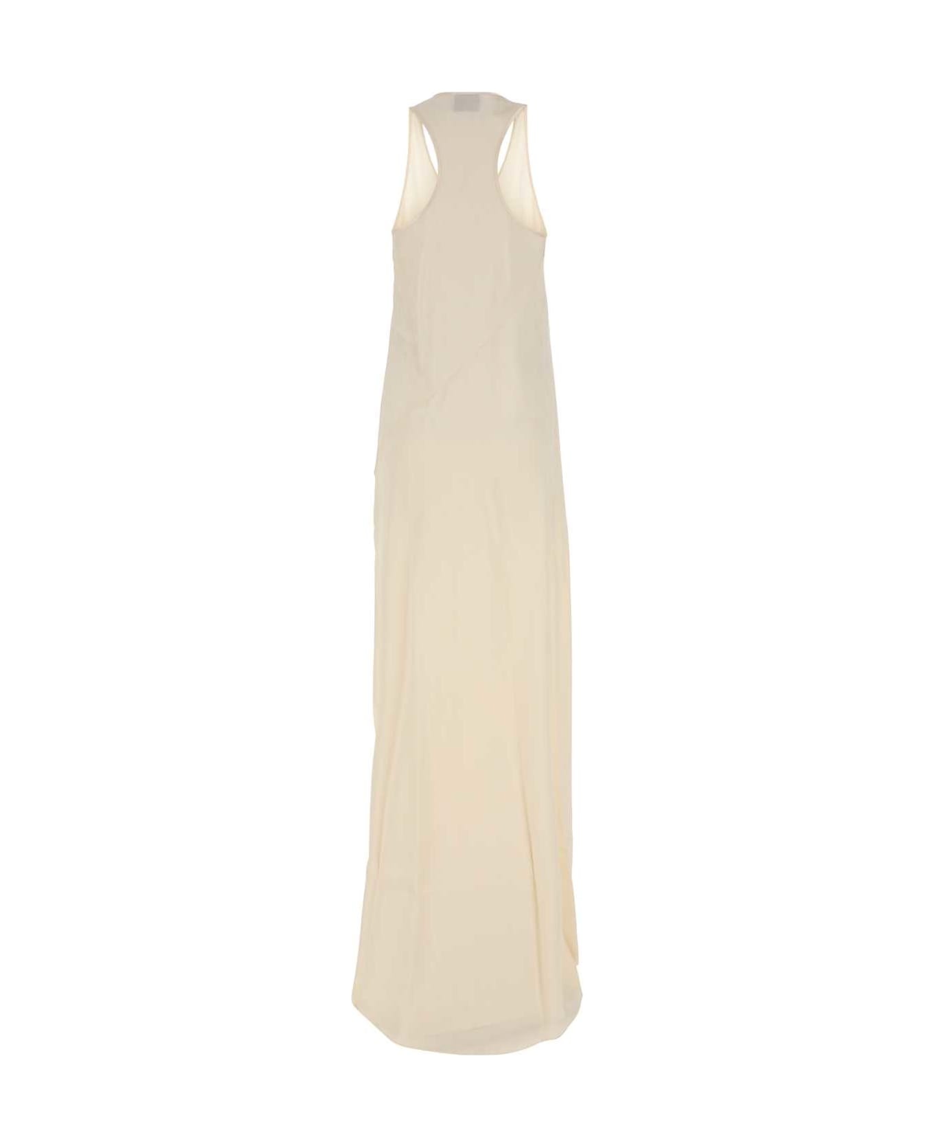 Ivory Satin Long Dress - 2