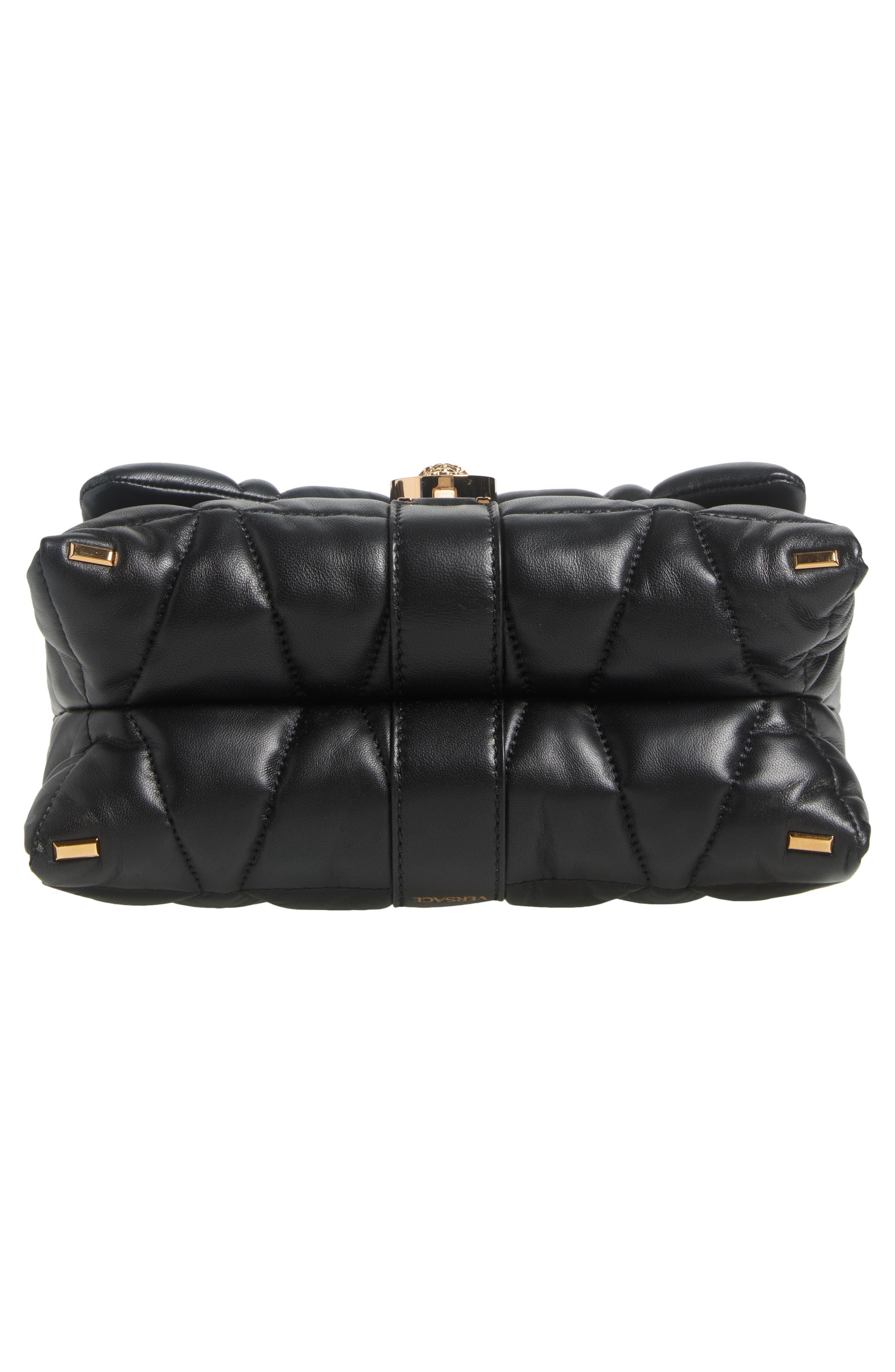 Versace Medusa 95 Soft Quilted Leather Shoulder Bag in Black Versace Gold at Nordstrom - 7