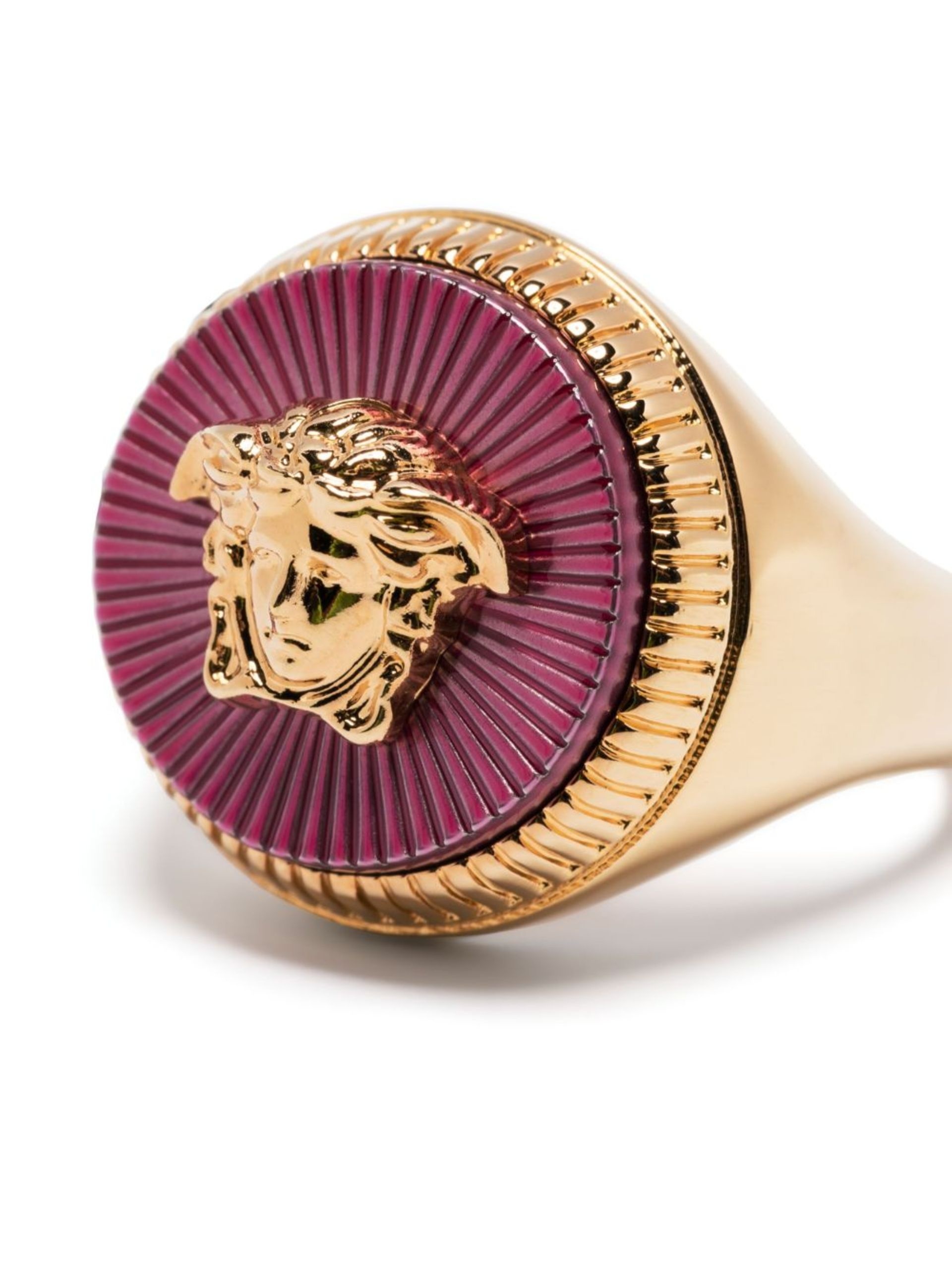 gold-tone Medusa ring - 3