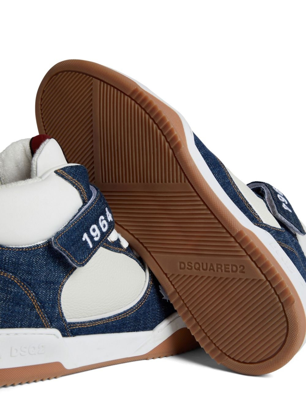 panelled denim sneakers - 5