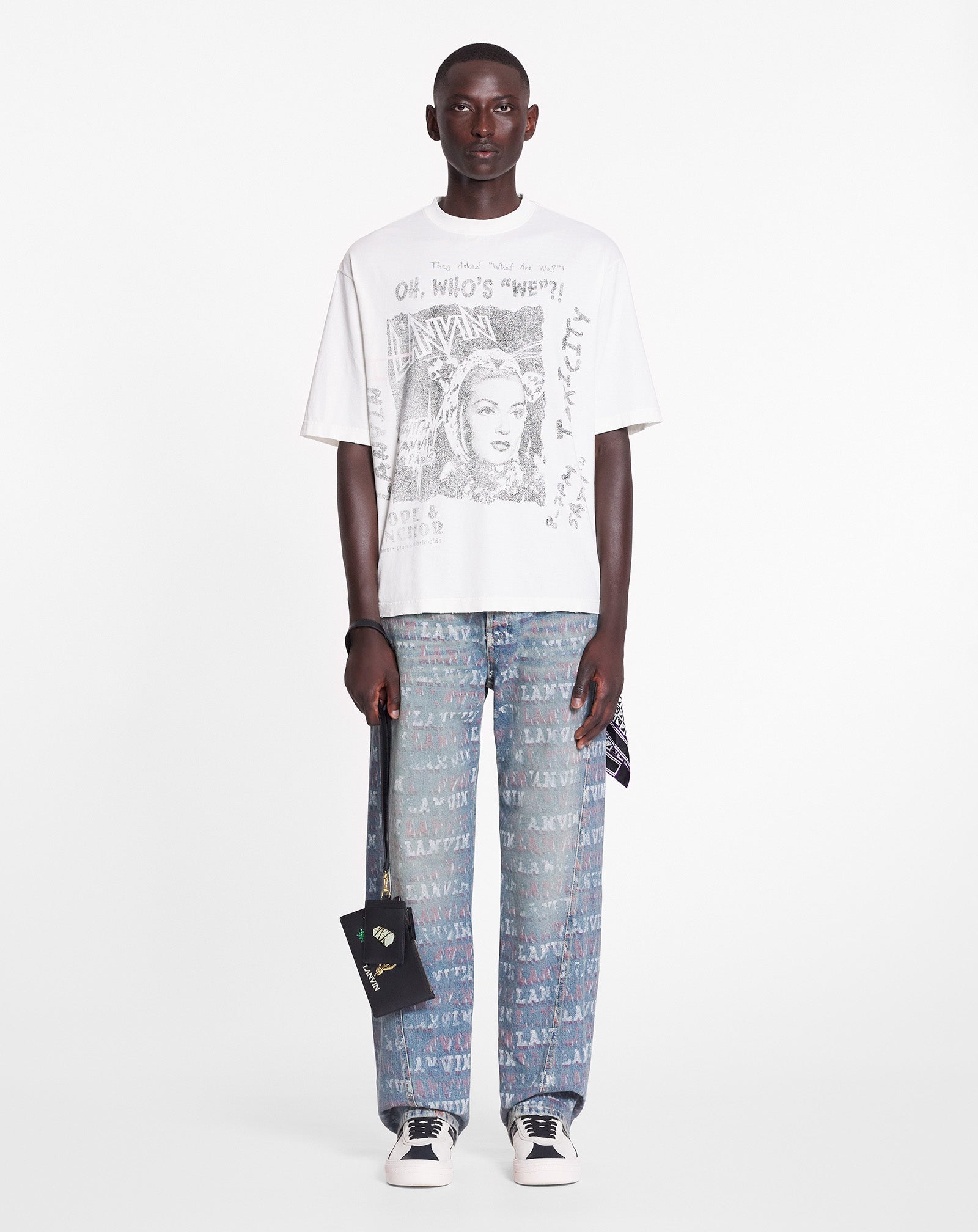 LANVIN X FUTURE STRAIGHT FIT PRINTED PANTS FOR MEN - 2