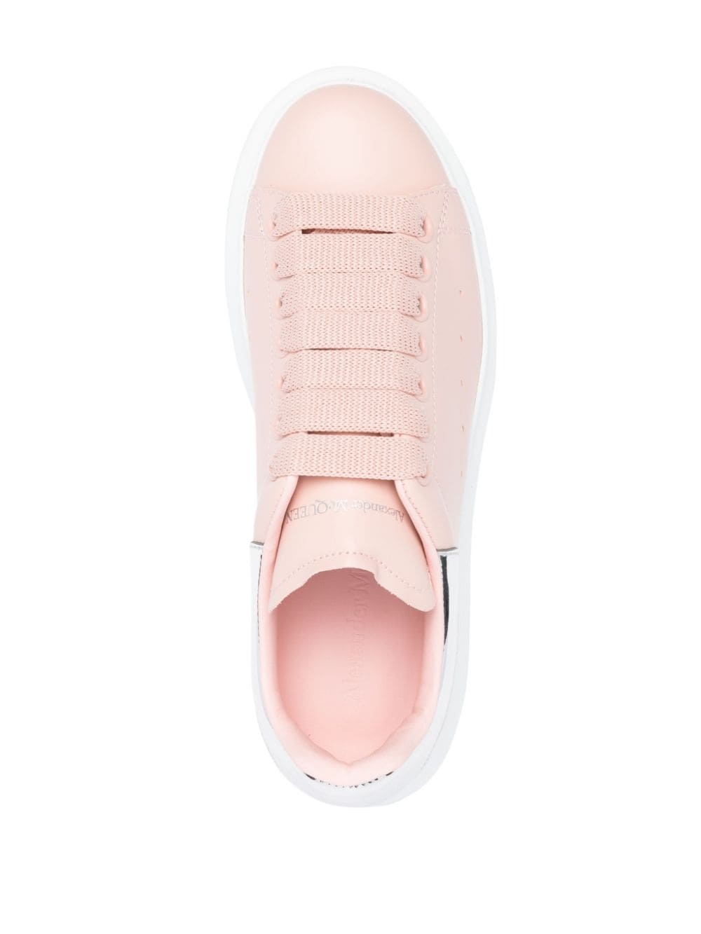 mirrored-finish leather platform sneakers - 4