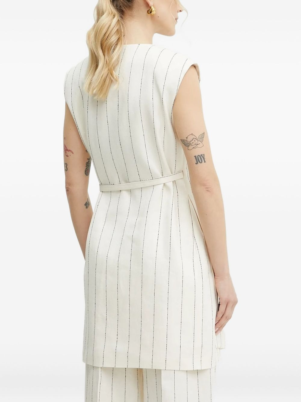 Dagania pinstripe wrap mini dress - 2