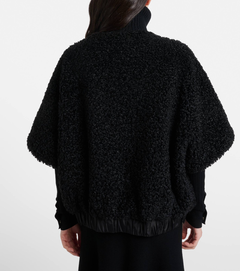Reversible leather-trimmed cape 6