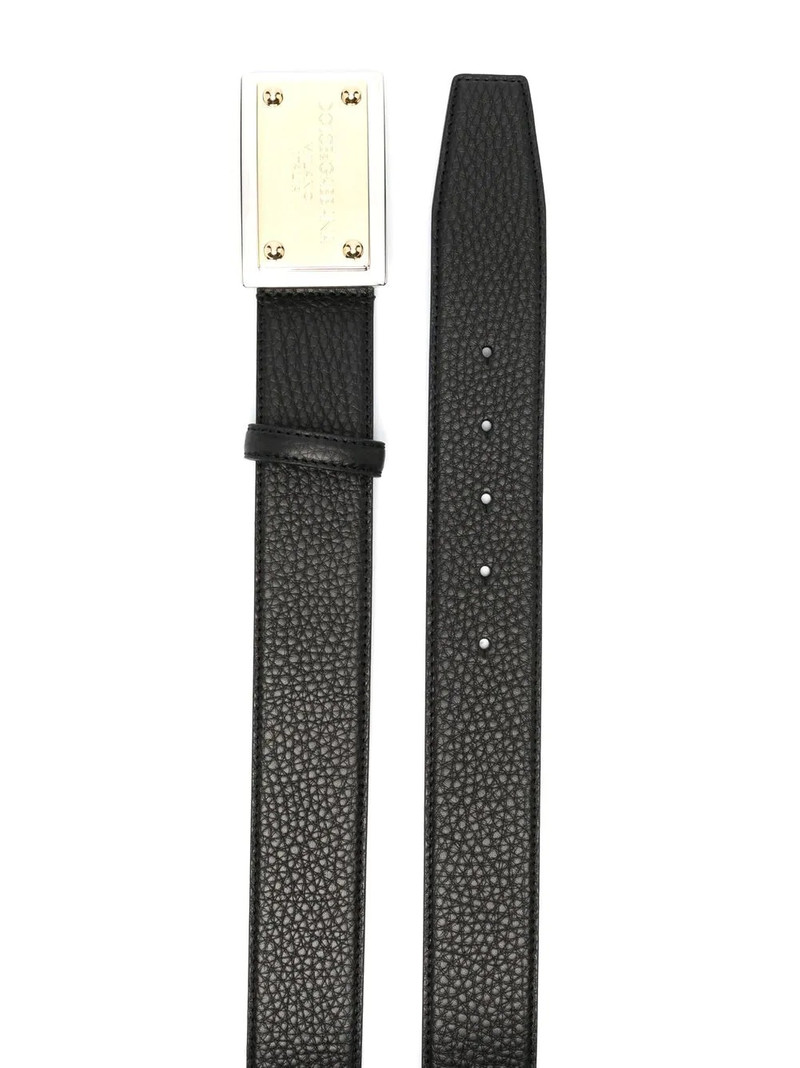 Dolce & Gabbana logo-plaque leather belt outlook