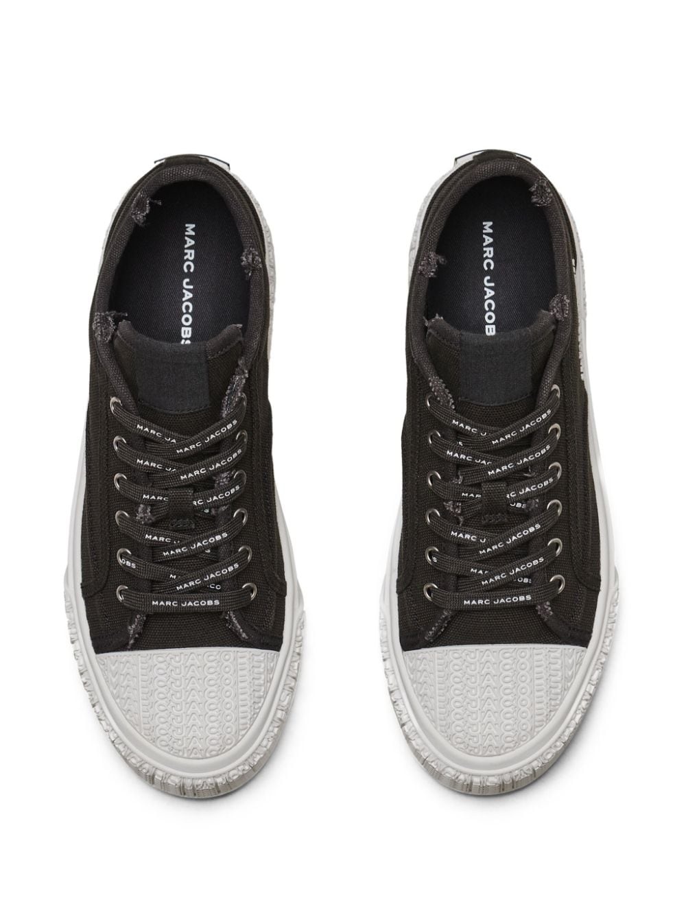logo-embossed canvas sneakers - 5