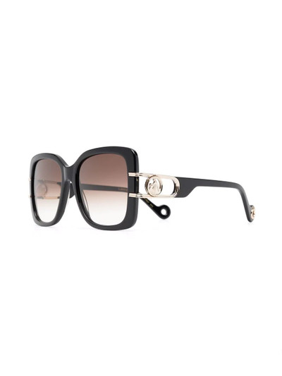 Lanvin logo-print square-frame sunglasses outlook