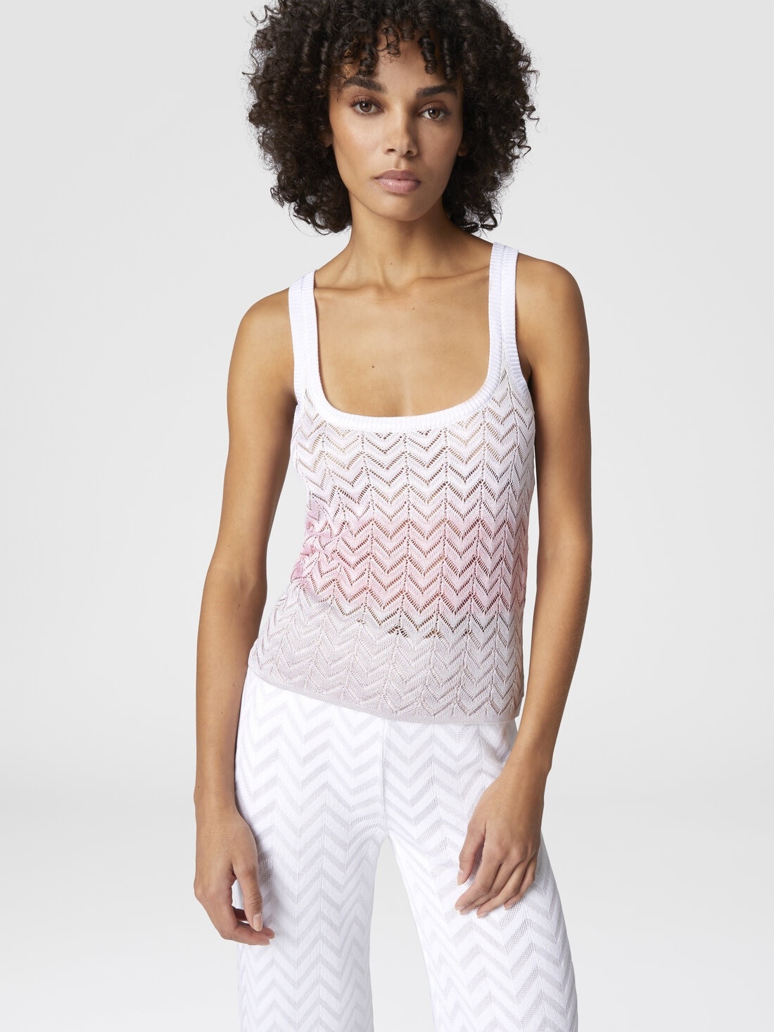 Shaded chevron viscose tank top - 4