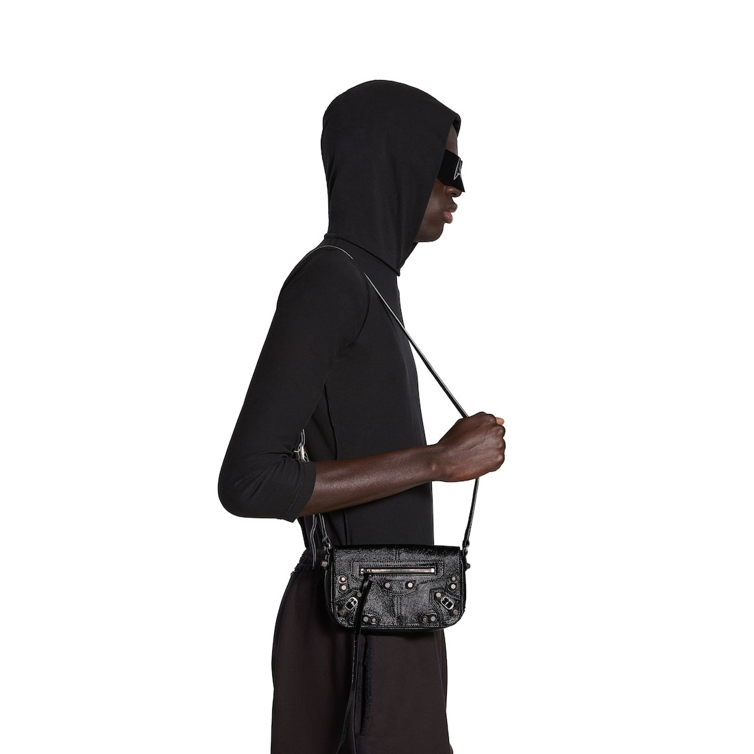 Men's Le Cagole Men Mini Flap Bag  in Black - 5