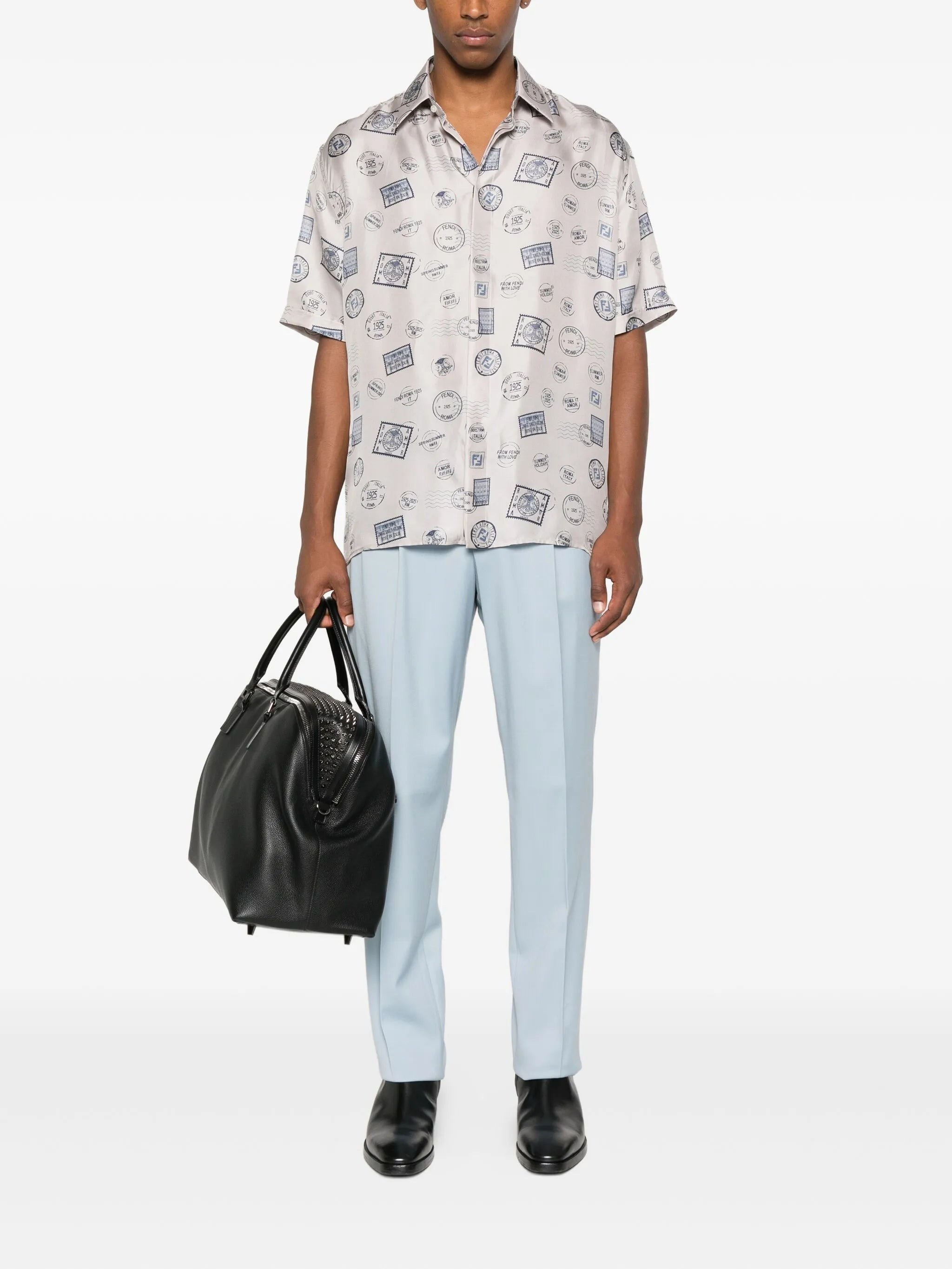Fendi Postage Stamp-print Silk Shirt - 3