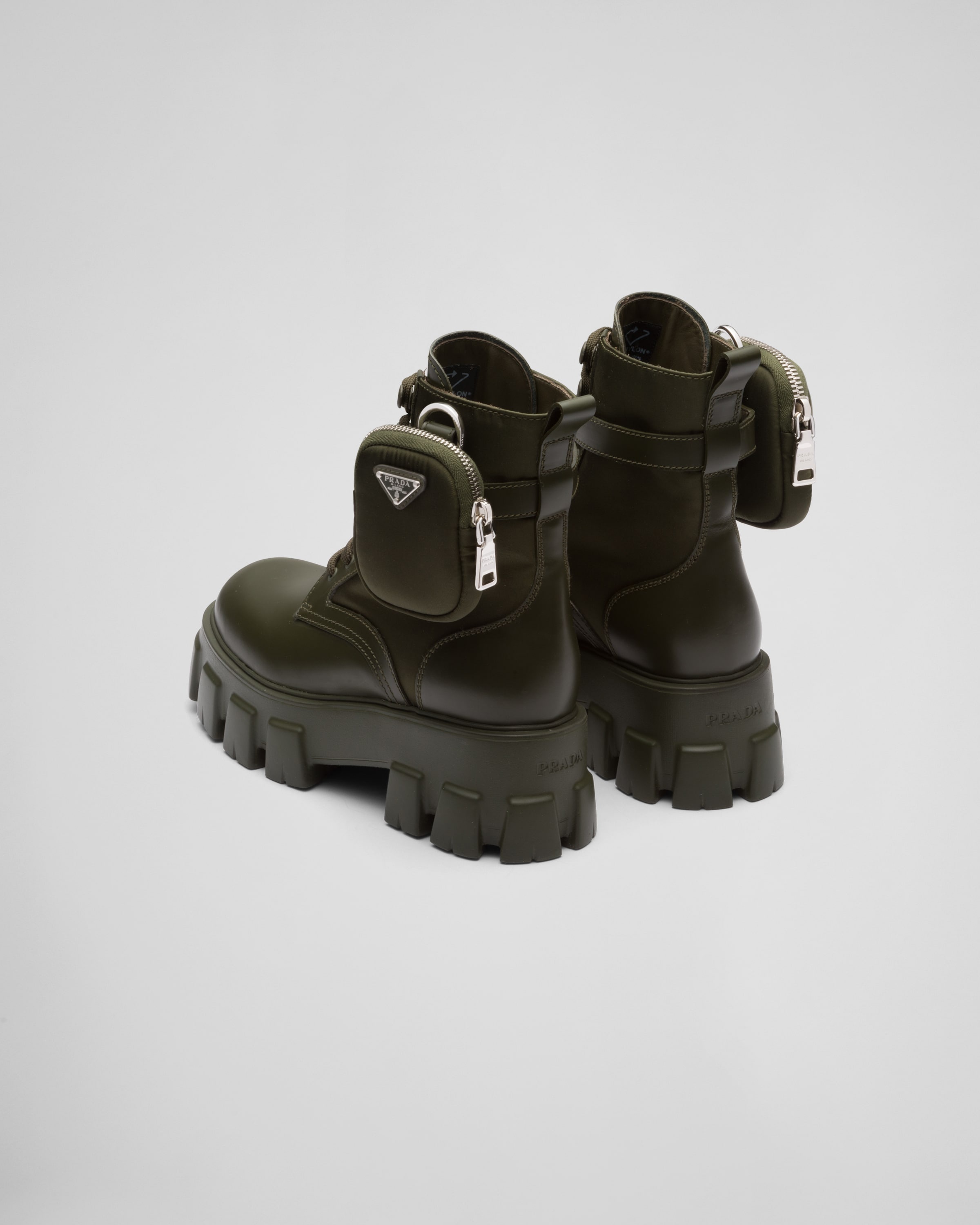 Monolith leather and Re-Nylon boots with pouch - 5