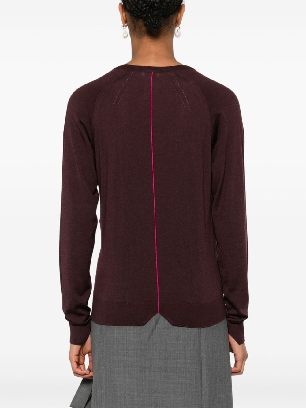 pointelle-trim sweater - 4