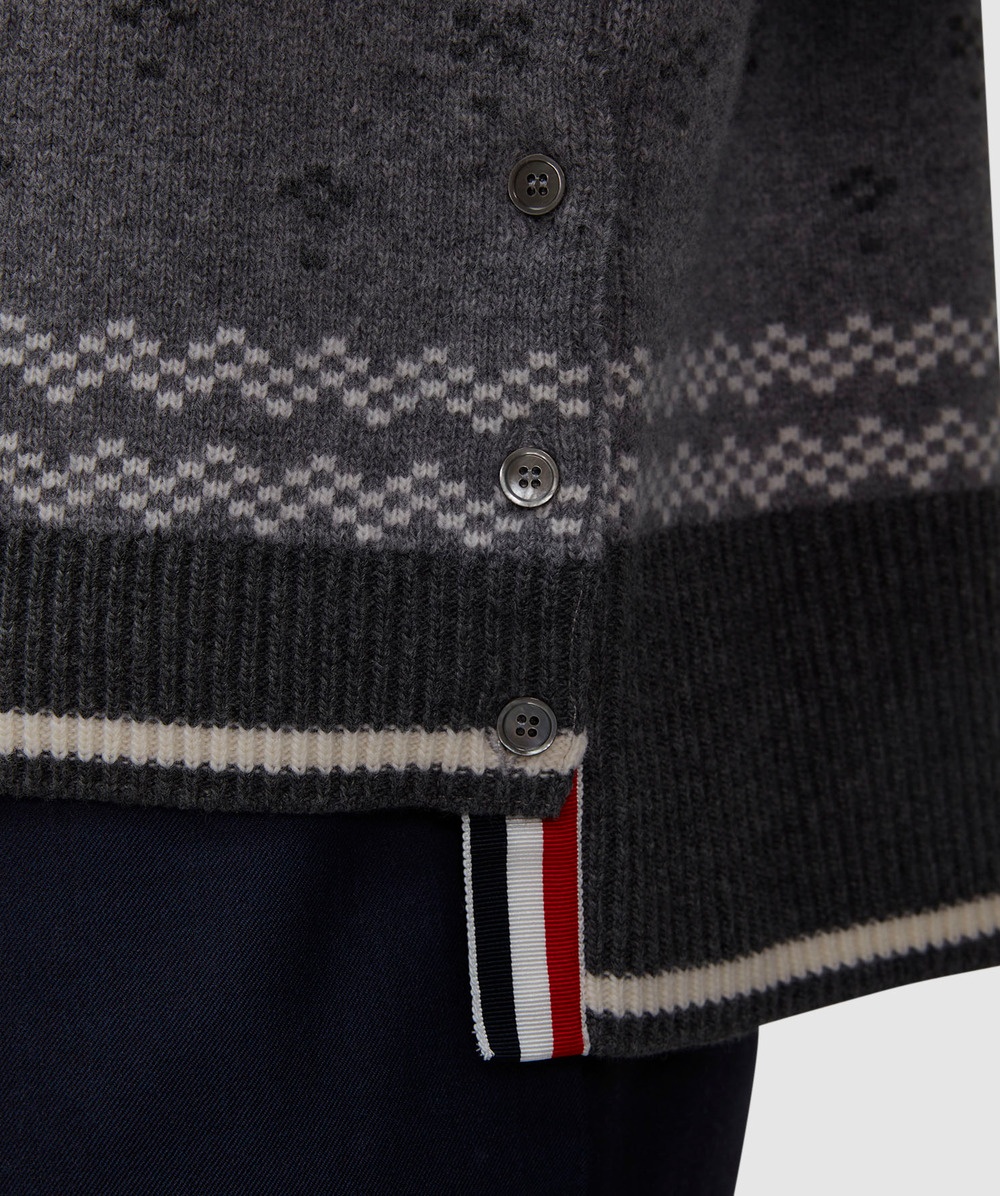 Snowflake fair isle jacquard knit sweater - 4