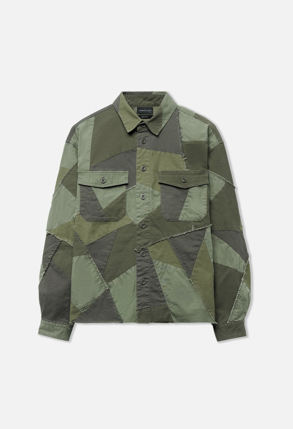 PATCHWORK MILITARY OVERSHIRT - 1