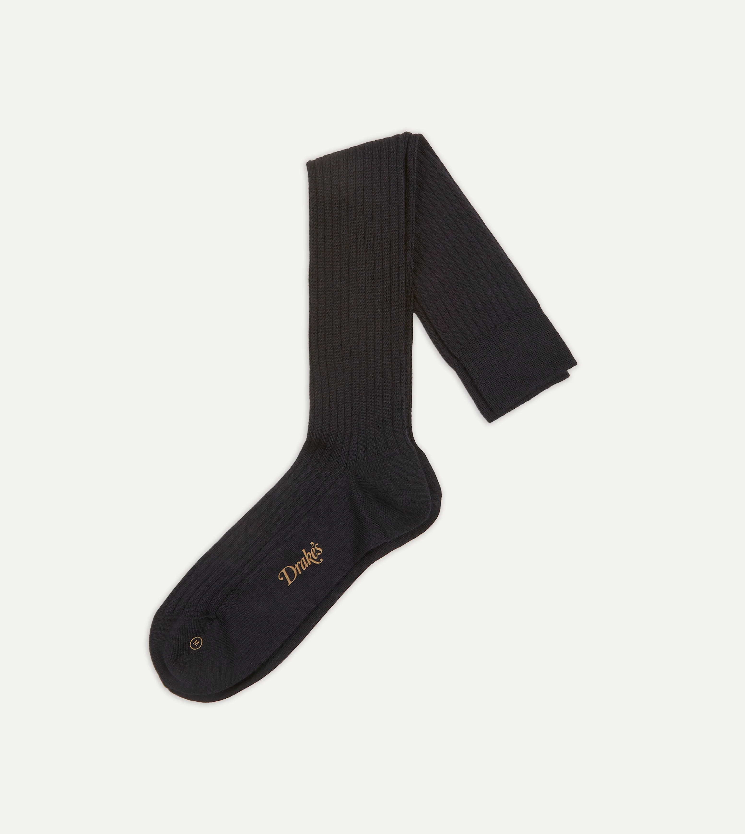 Dark Navy Wool Over-the-Calf Socks - 1