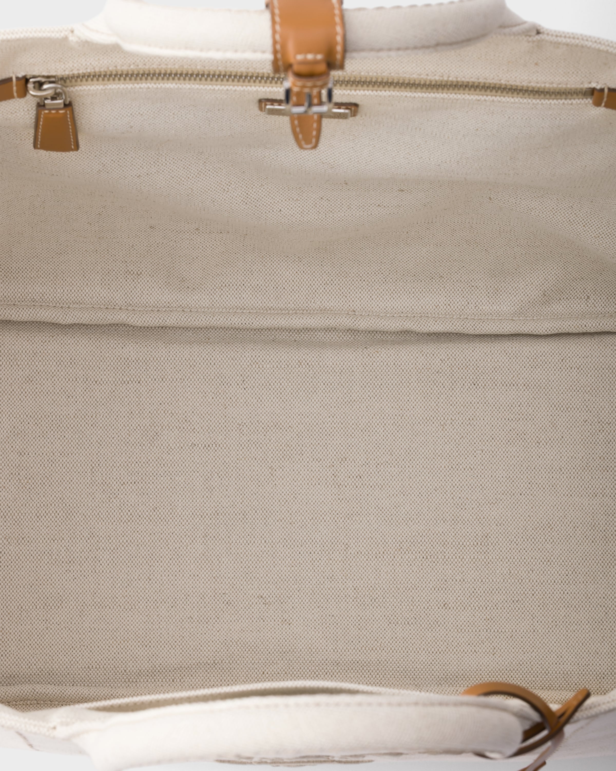 Prada Jardinière extra large linen blend tote bag - 5