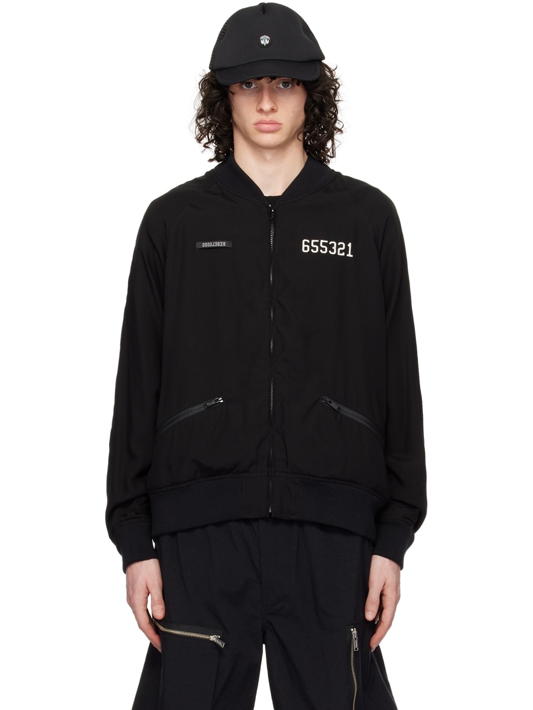 Black UC1D4204-2 Bomber Jacket - 1