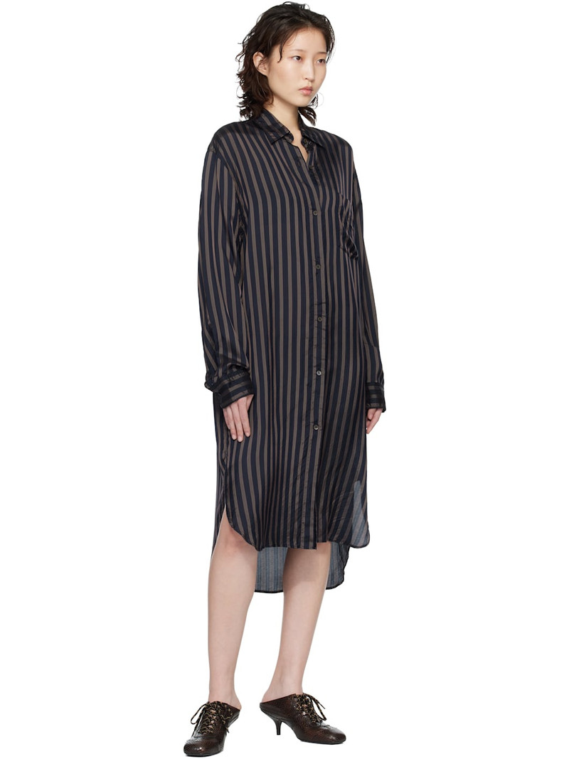 Dries Van Noten Navy Shirt Midi Dress outlook