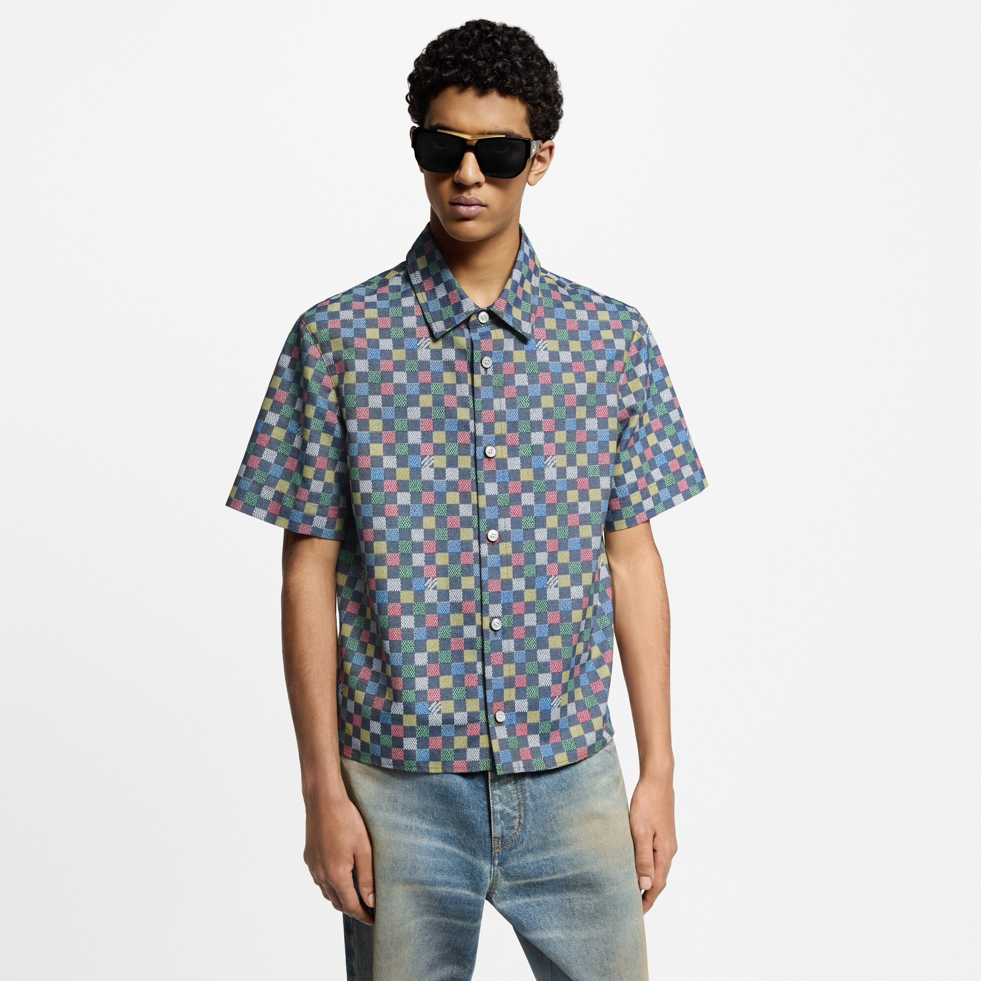 Damier Chambray Short-Sleeved Shirt - 2