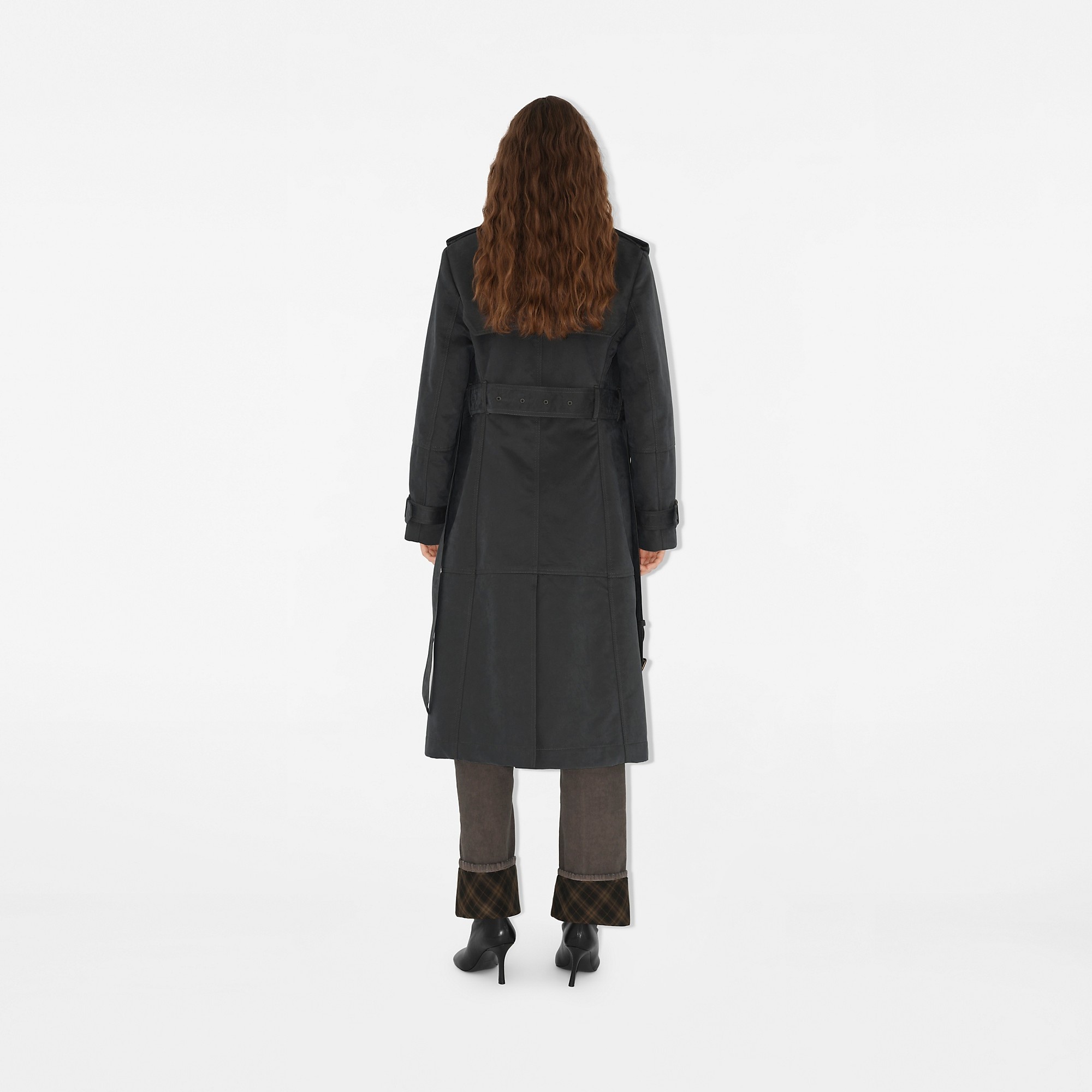 Long Cotton Nylon Trench Coat - 4
