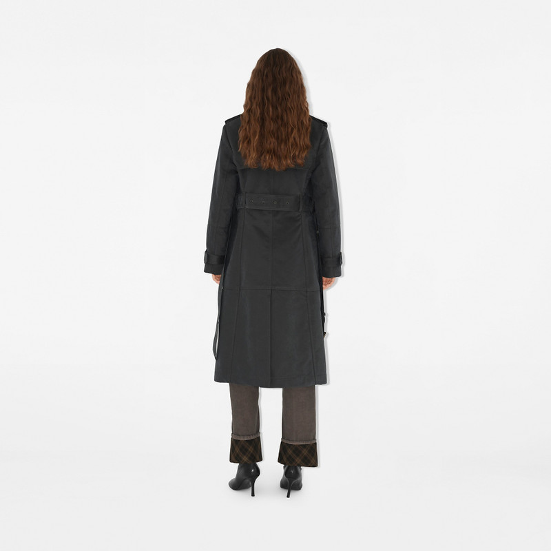 Long Cotton Nylon Trench Coat 4