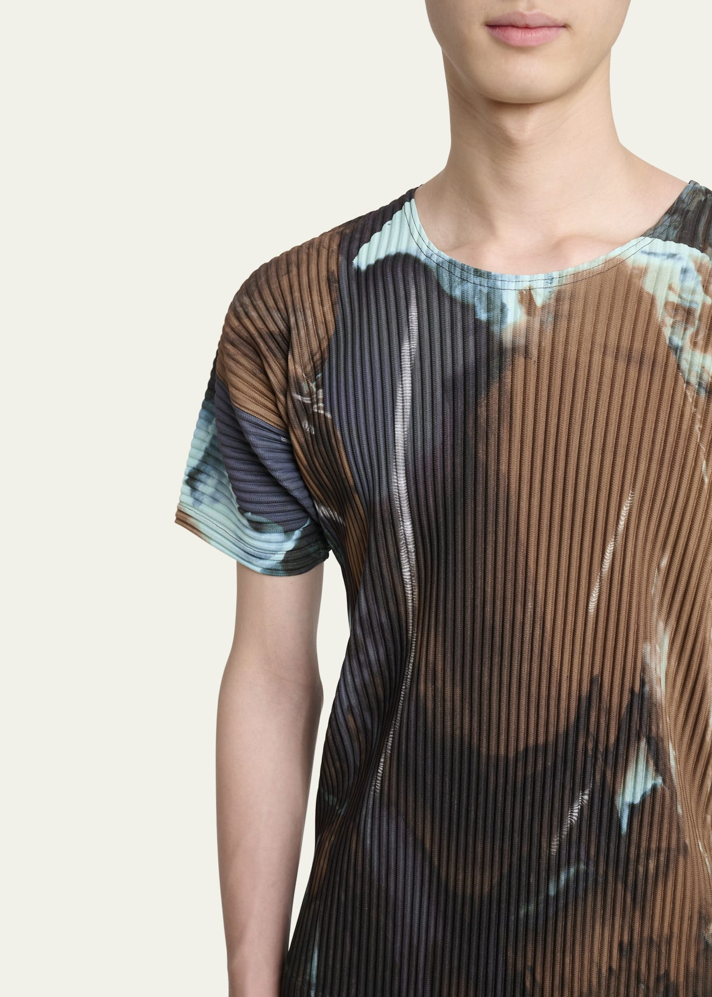 Men's Multi Agate Pleated T-Shirt - 5