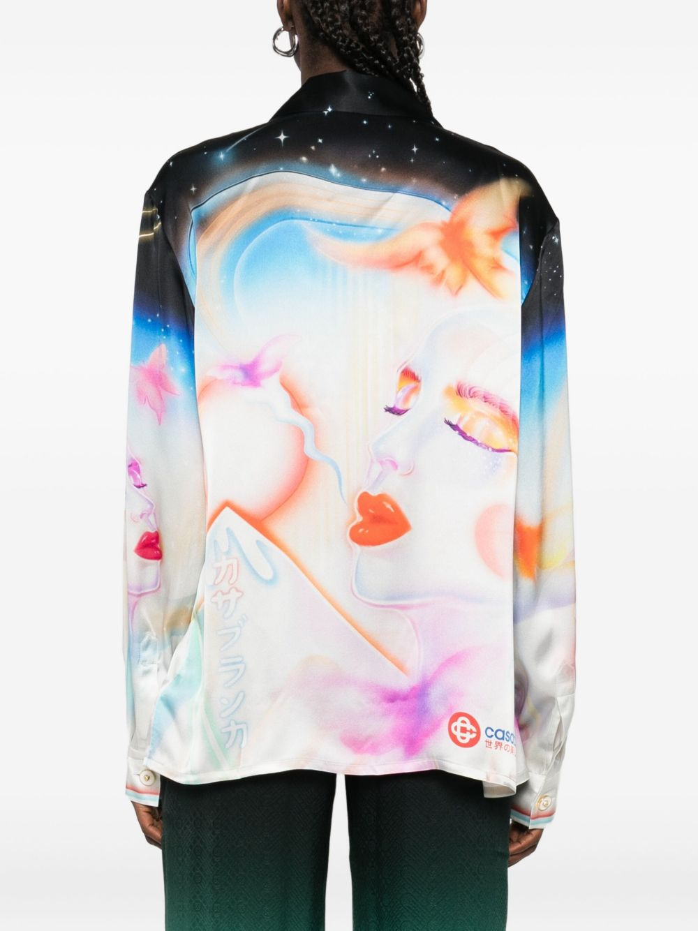printed silk shirt - 4