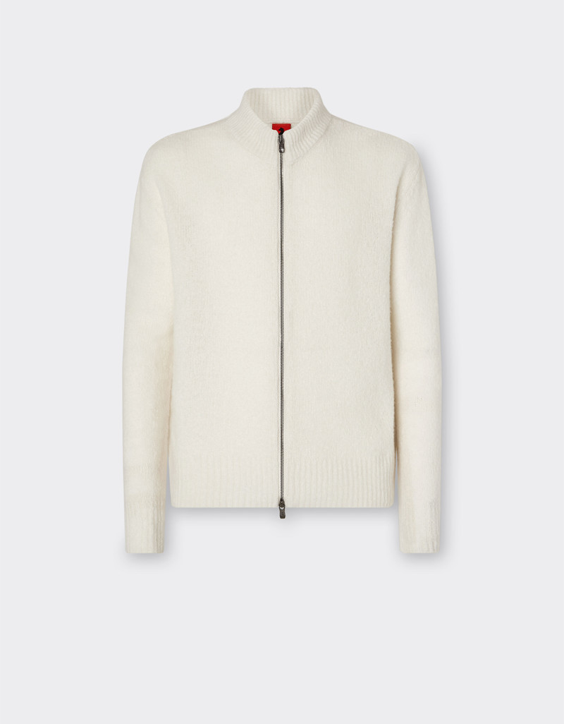 Cashmere and merino wool zipped cardigan 1