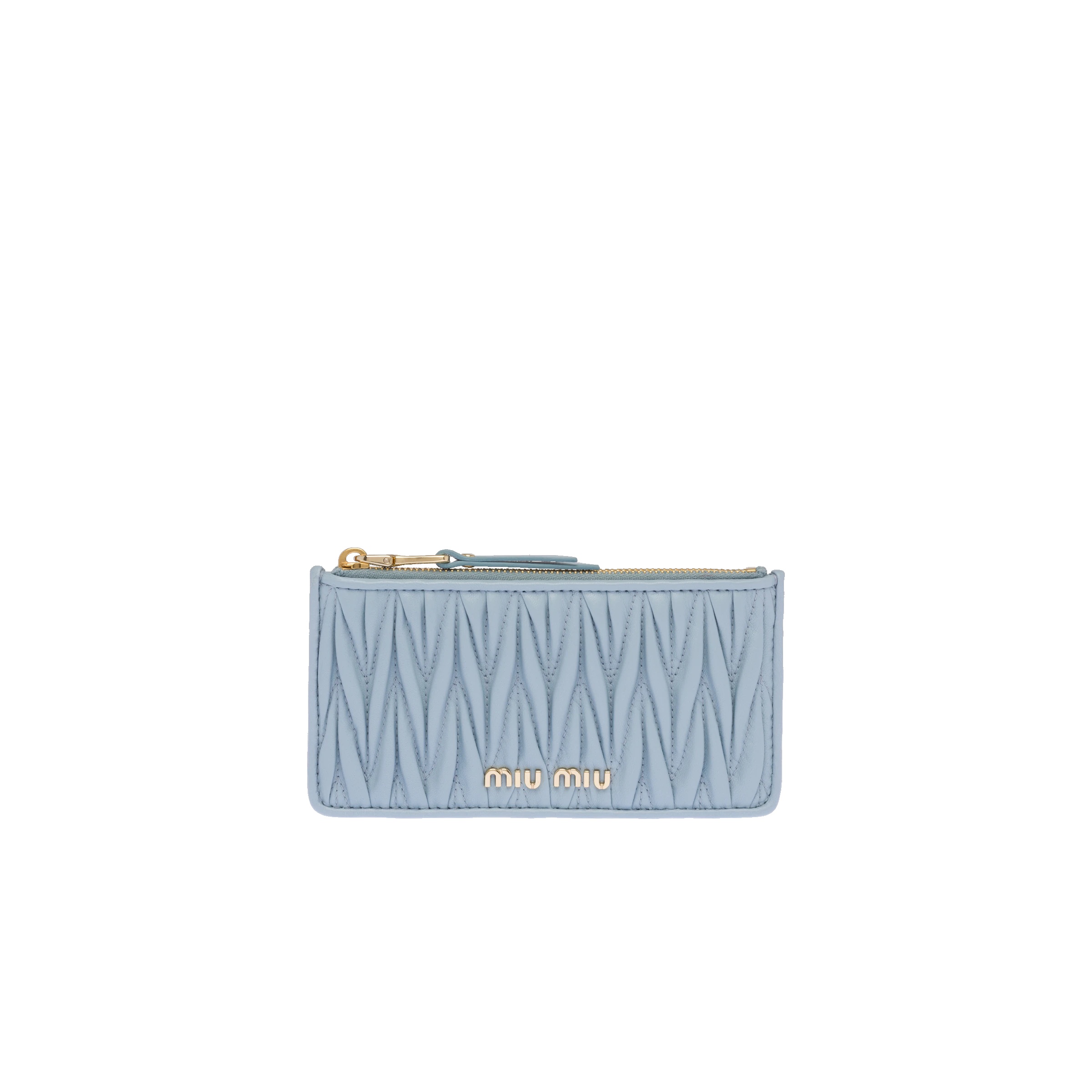 Matelassé nappa leather zipper wallet - 1