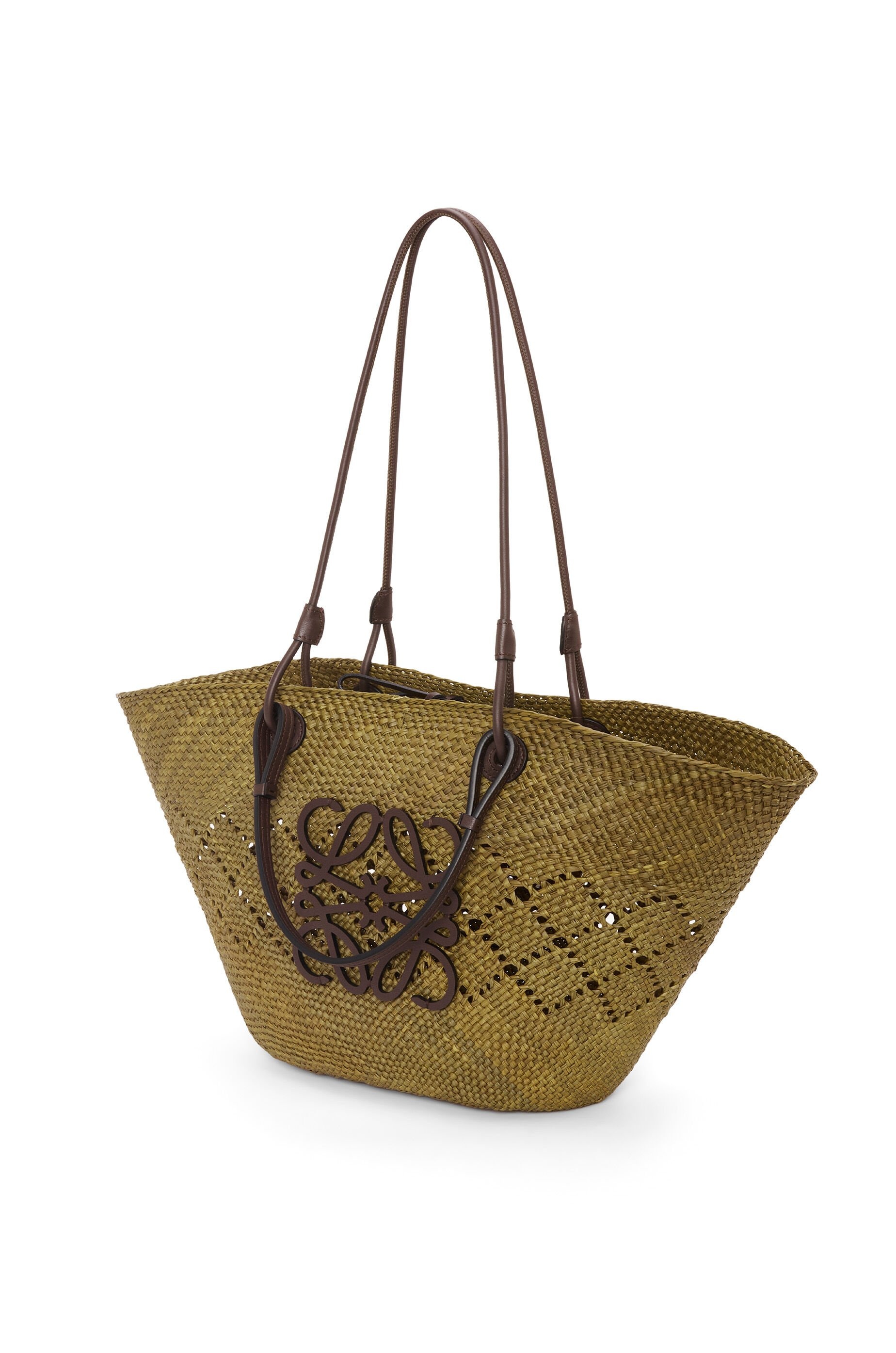 Anagram Basket bag in iraca palm and calfskin - 4