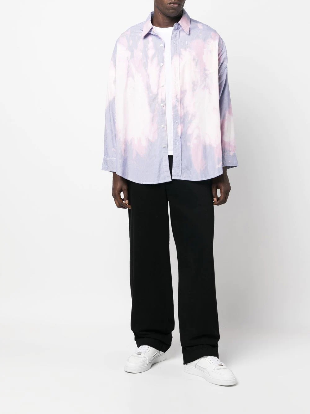 bleached-effect cotton shirt - 2