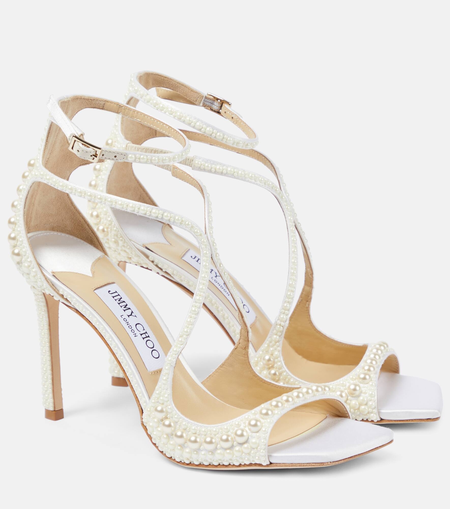 Bridal Azia embellished leather sandals - 1