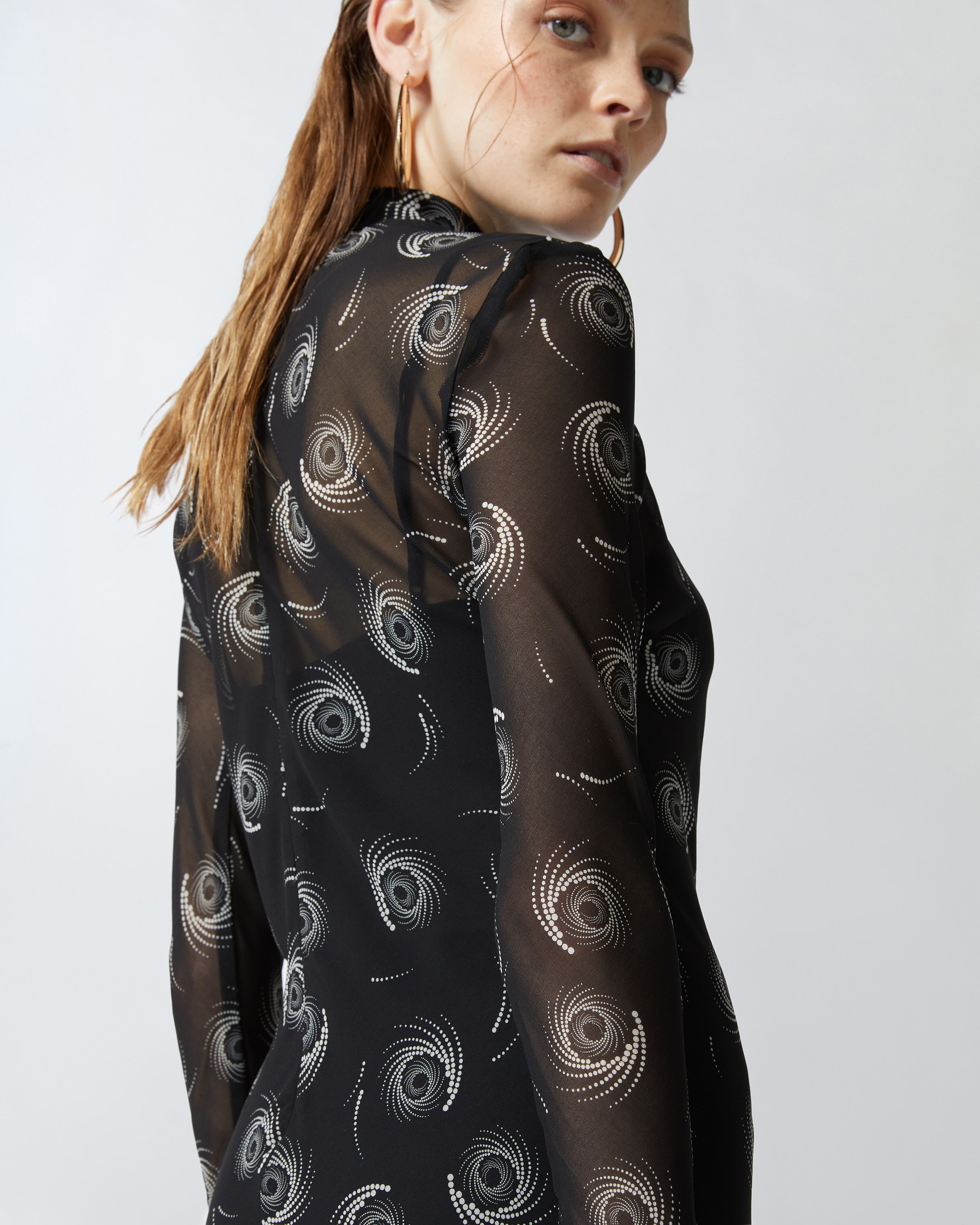 SWIRL-PRINT GEORGETTE MIDI DRESS - 5