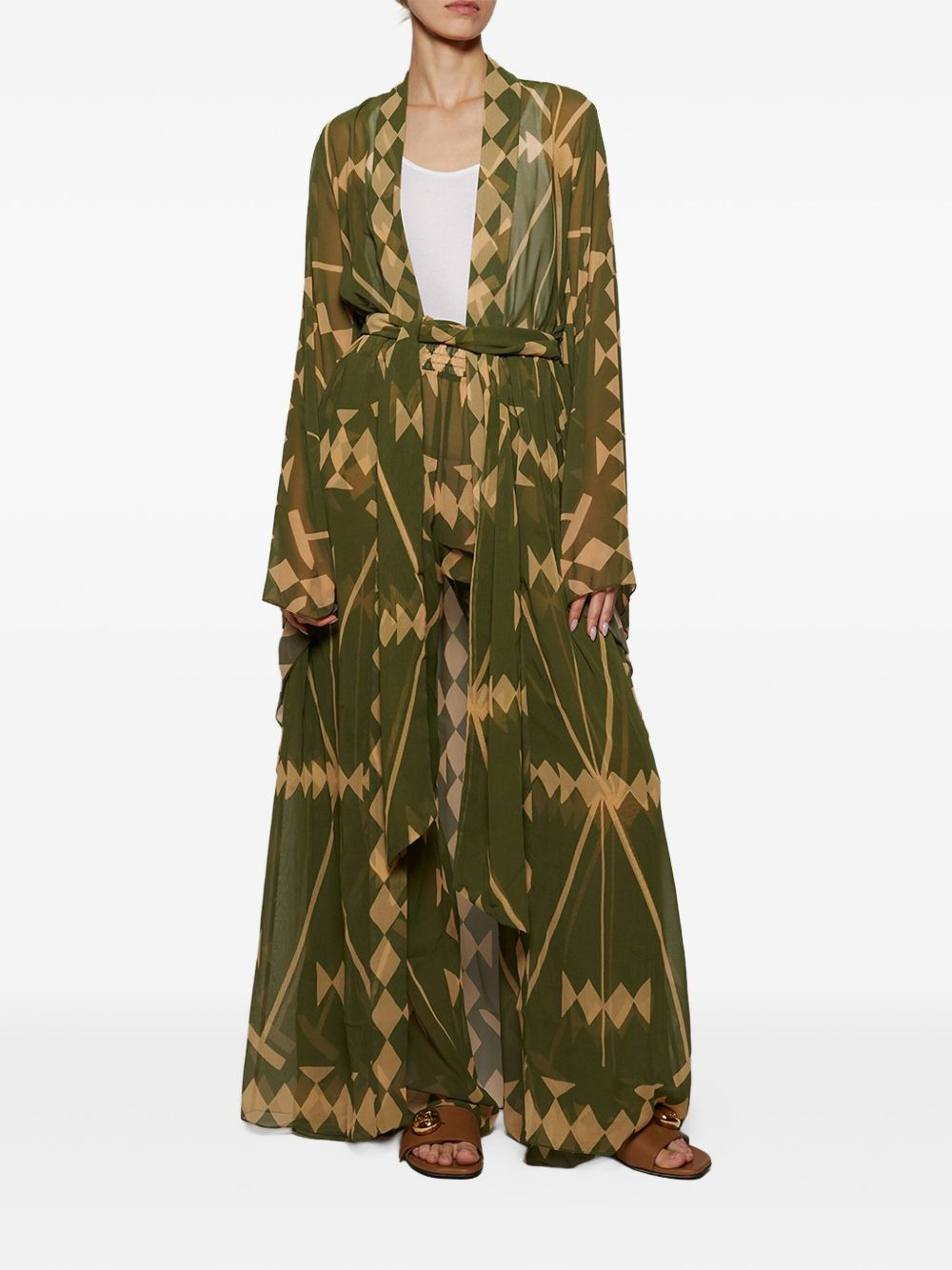 geometric-print trousers - 2