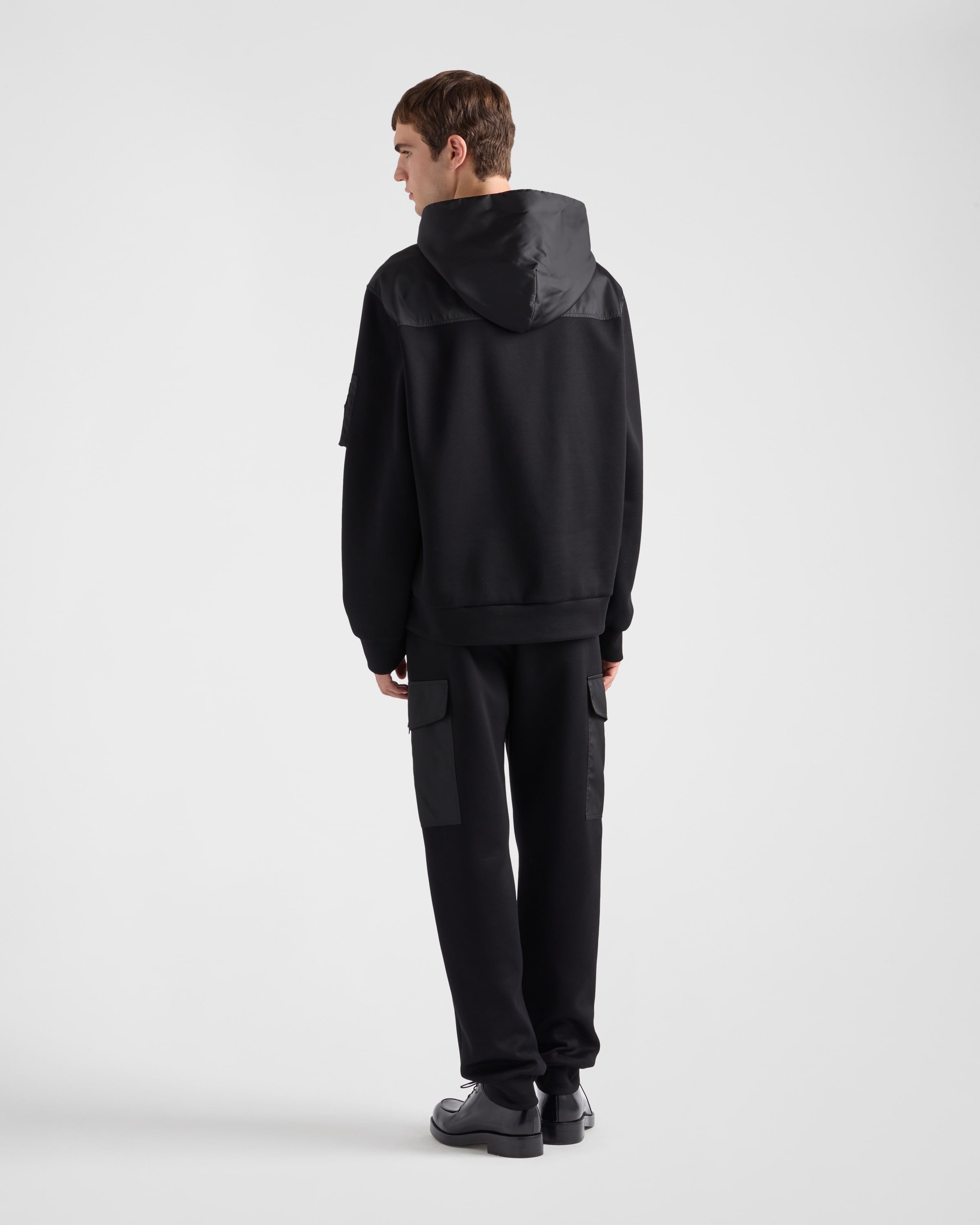 Cotton fleece and Re-Nylon hoodie - 5