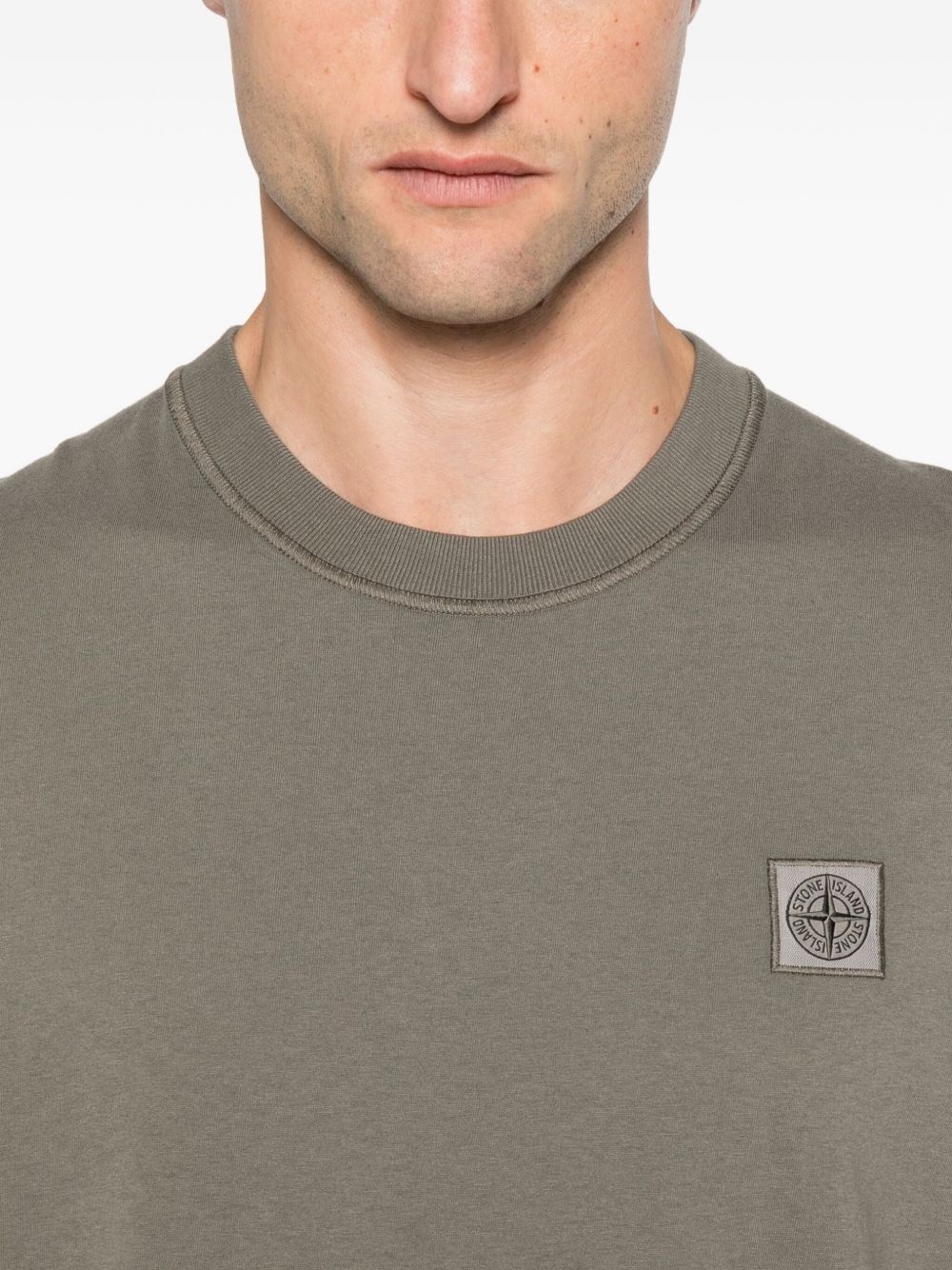 Compass-patch cotton T-shirt - 4