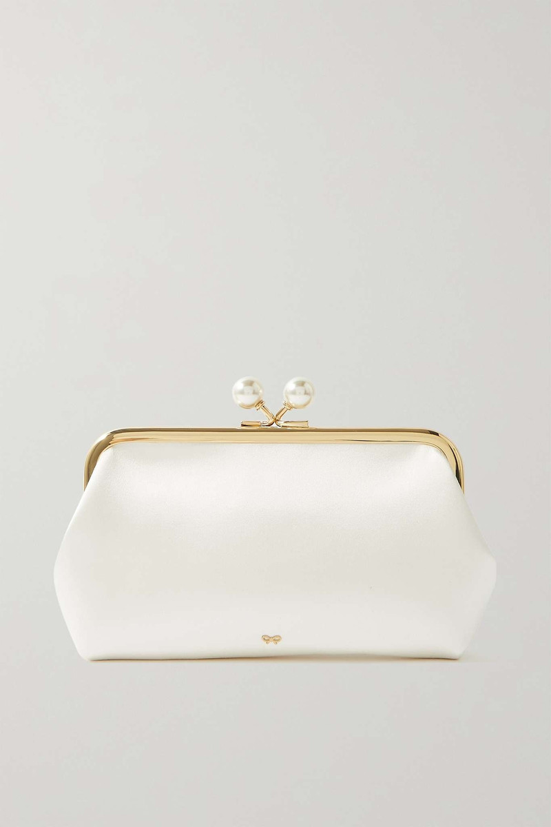 Maud recycled-satin clutch bag - 1