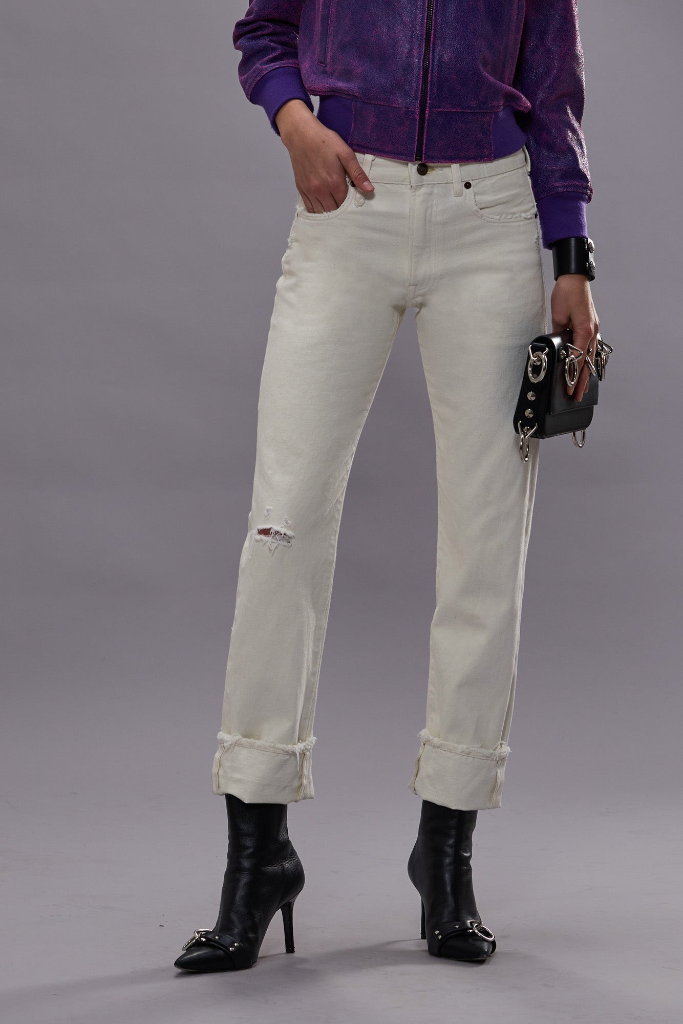 CUFFED ROMEO JEAN - BENNETT WHITE SELVEDGE - R13 - 2