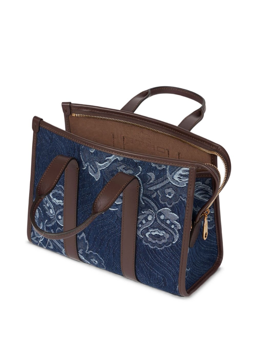 floral-jacquard denim tote bag - 6