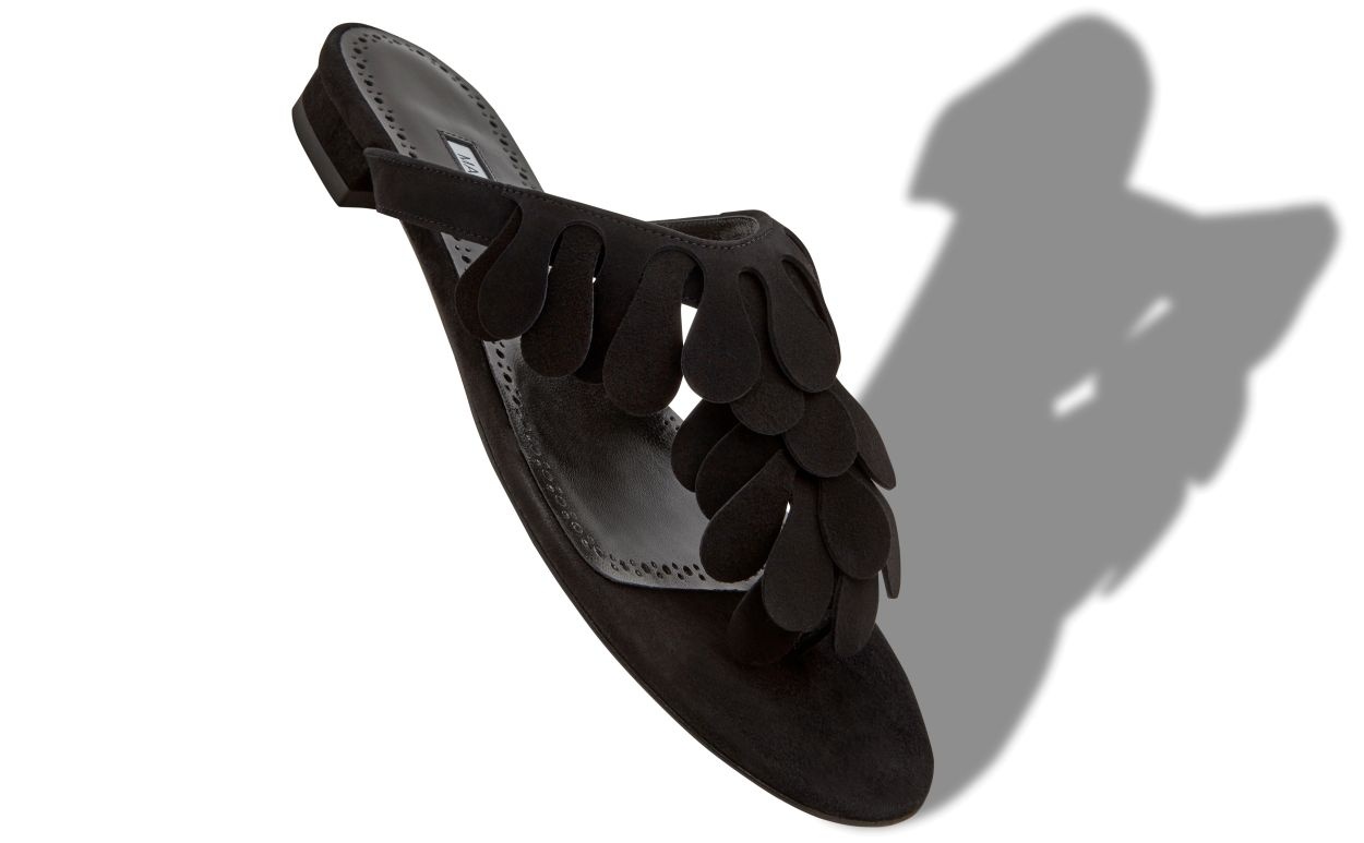 Black Suede Strappy Sandals - 2
