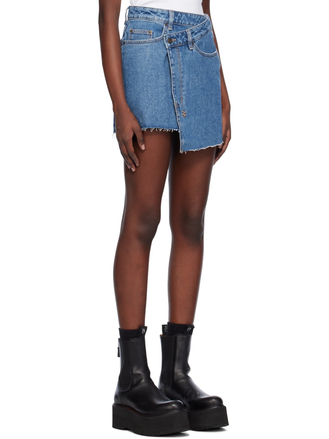 Blue Rap Denim Miniskirt - 2