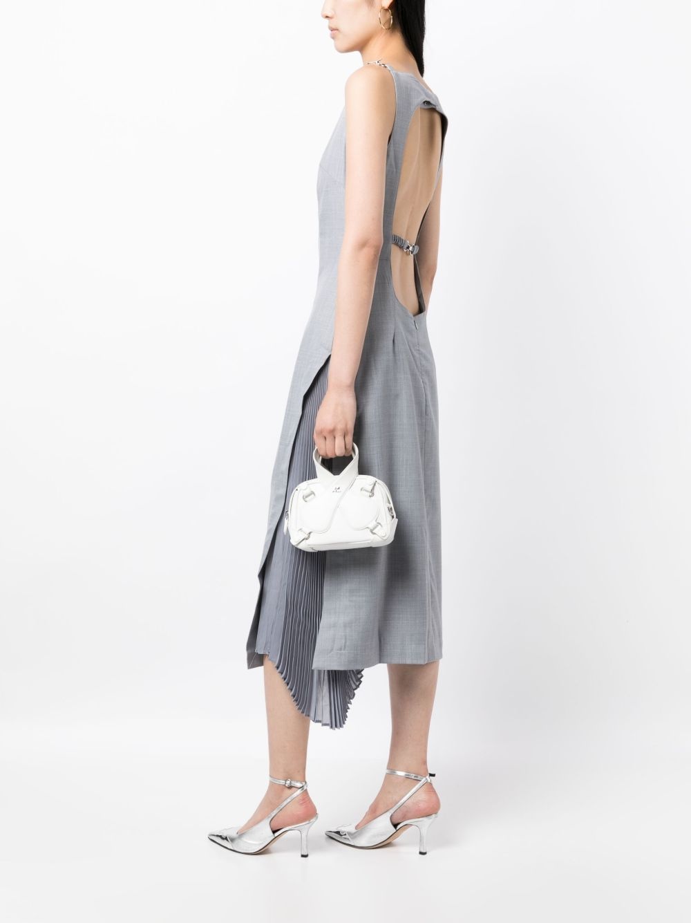 side-pleats midi dress - 2